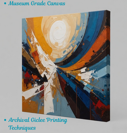Vortex of Light: Contemporary Textured Geometric Abstract Canvas Print