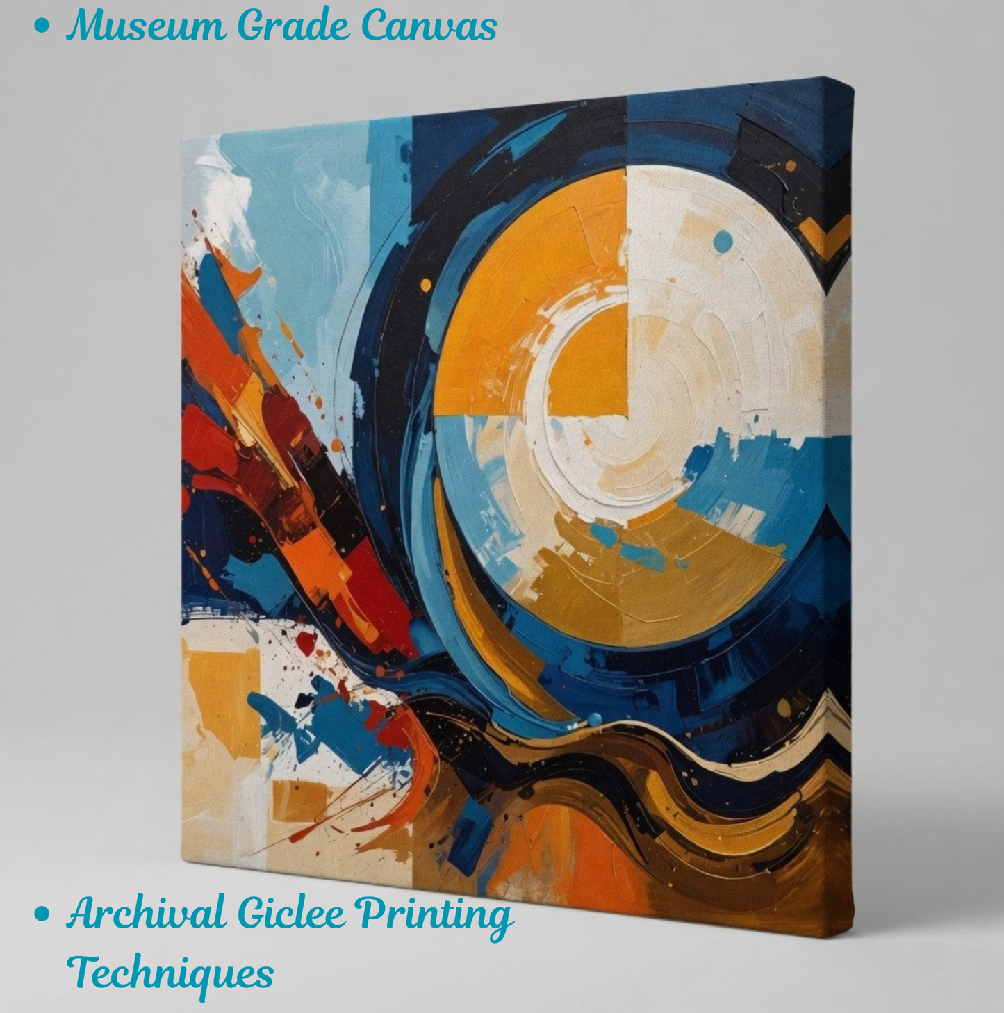 Vortex of Light: Contemporary Textured Geometric Abstract Canvas Print