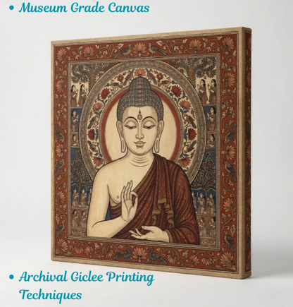 Vitarka Mudra: Traditional Heritage Style Buddha Canvas Art Print