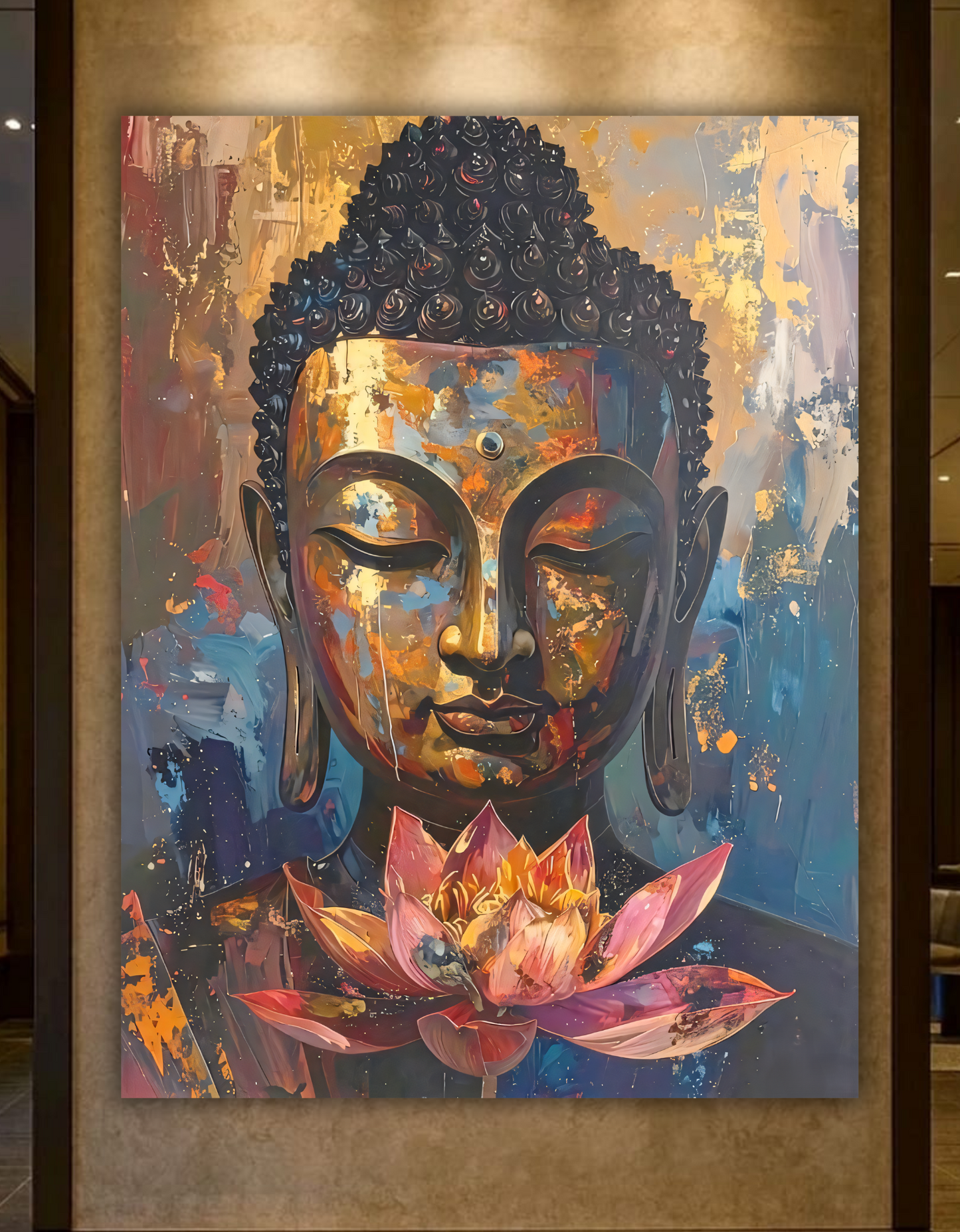 Path to Enlightenment: Abstract Palette Knife Buddha Canvas Art Print
