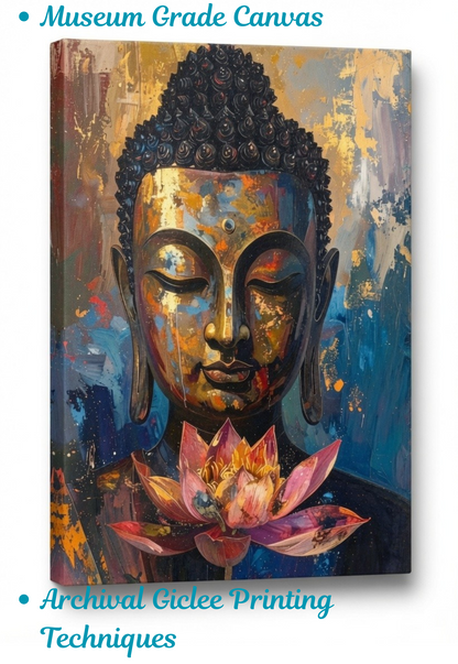 Path to Enlightenment: Abstract Palette Knife Buddha Canvas Art Print