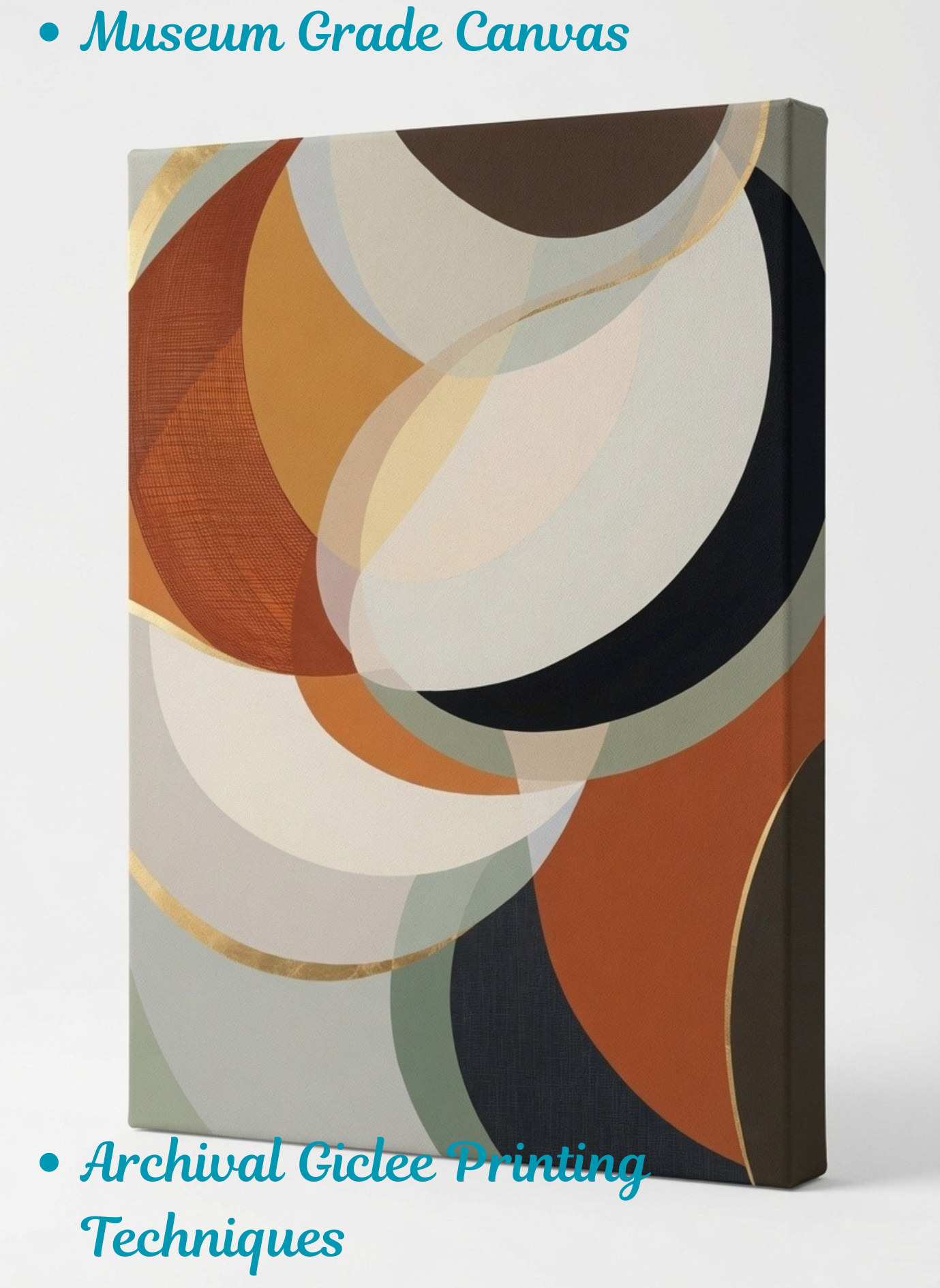 Orbital Harmony: Mid-Century Modern Overlapping Geometric Canvas Art Print