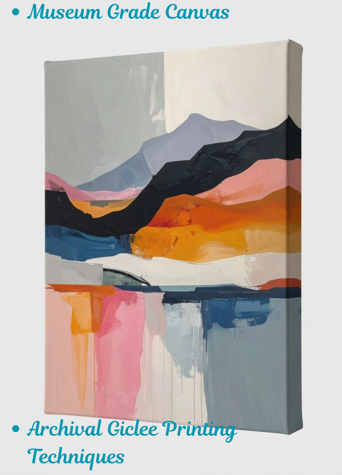 Modern Abstract Mountain Canvas Wall Art - Bold Palette Knife Landscape Print