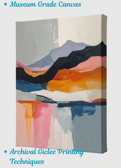 Modern Abstract Mountain Canvas Wall Art - Bold Palette Knife Landscape Print
