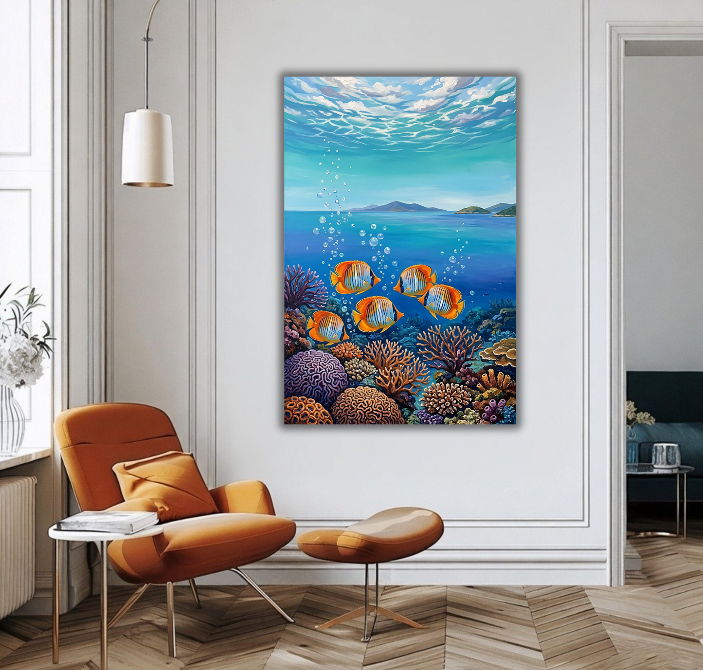 Vibrant Coral Reef Canvas Art Print - Underwater Tropical Fish Wall Decor