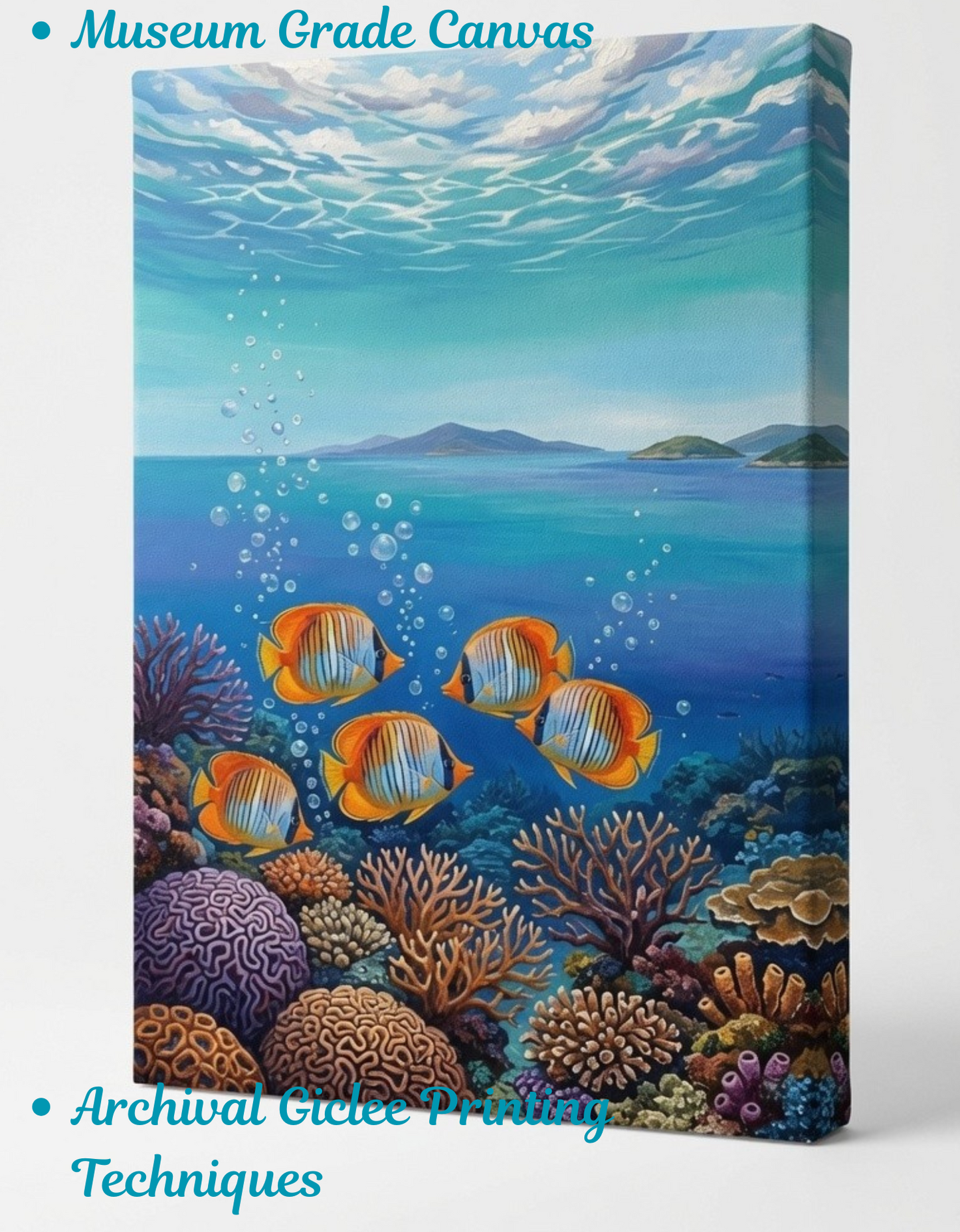 Vibrant Coral Reef Canvas Art Print - Underwater Tropical Fish Wall Decor