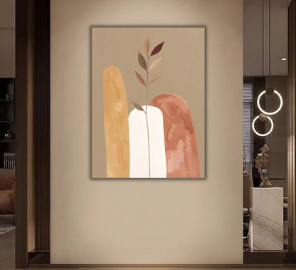 Modern Terracotta & Gold Arches Canvas Print - Abstract Earth Tone Botanical Wall Art
