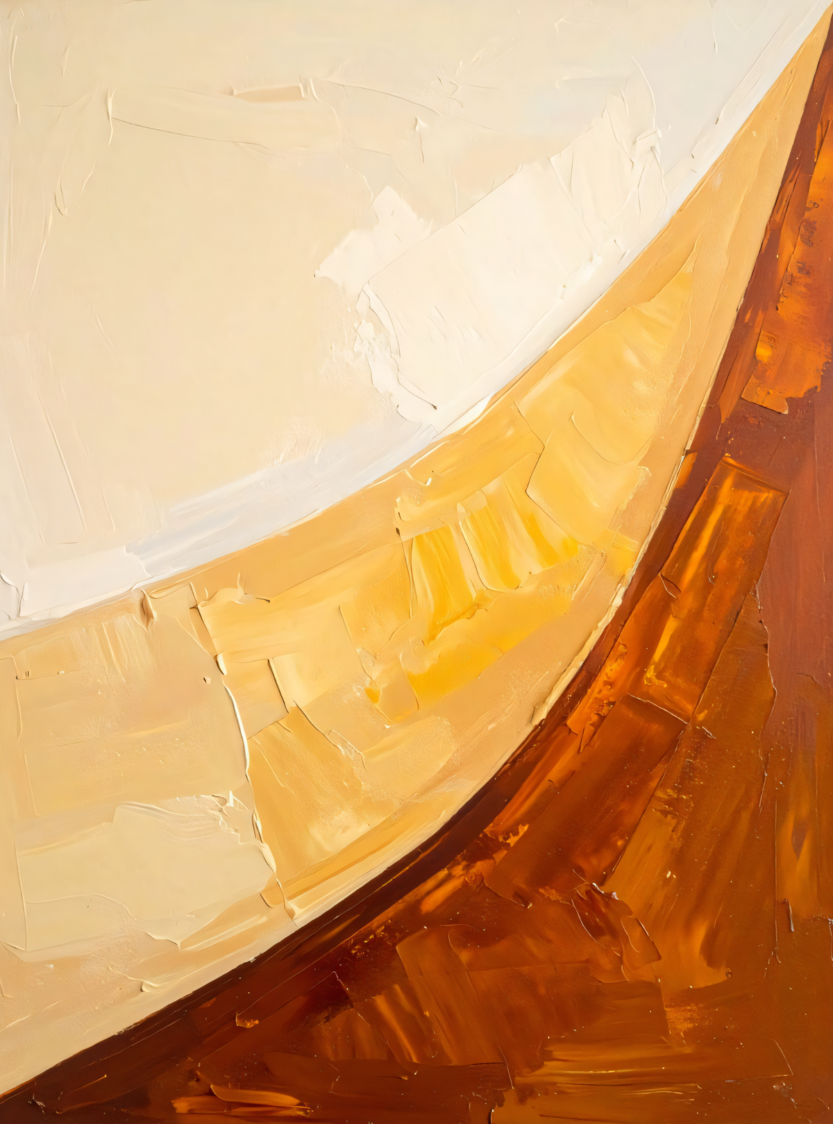 Modern Abstract Earth Tone 3-Piece Canvas Wall Art Set - Warm Ochre, Terracotta & Cream Triptych