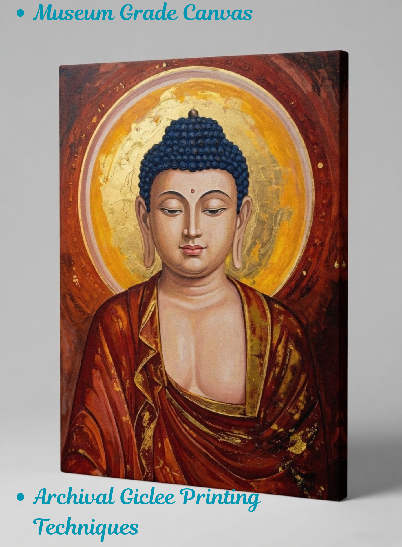 Golden Enlightenment: Sacred Buddha Aura Canvas Art