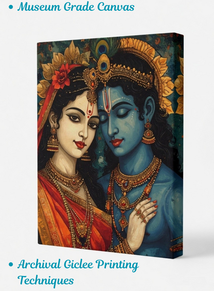 Divine Love: Radha Krishna Eternal Grace Canvas Art