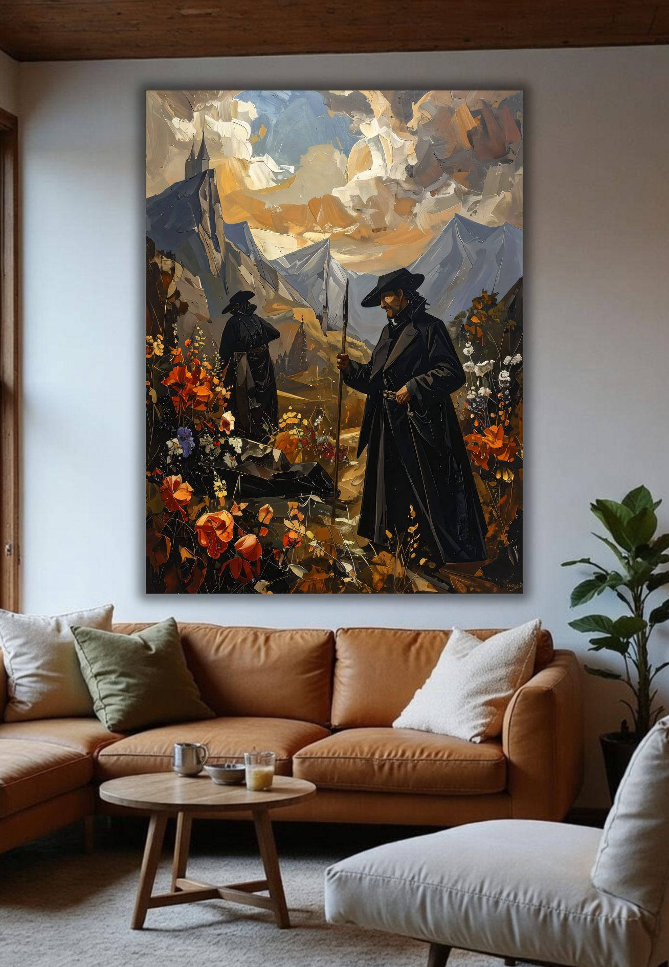 The Guardians' Path: Gothic Landscape Canvas Art Print