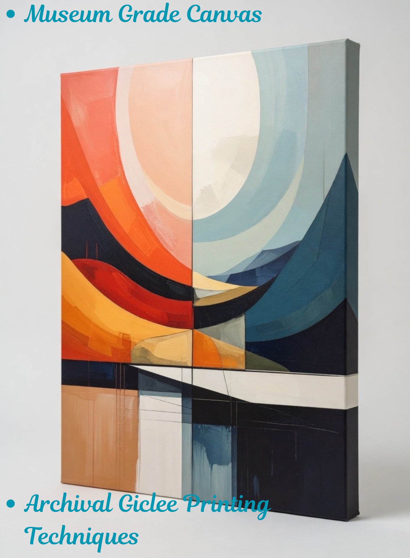Celestial Balance: Abstract Sunset & Moonrise Canvas Art