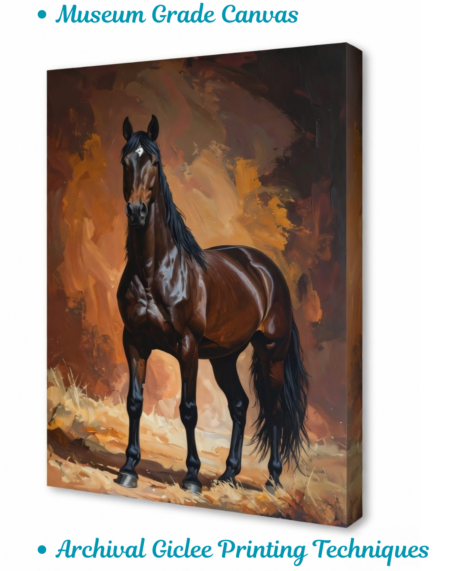 Majestic Stallion – Modern Equestrian Oil Painting Canvas Art