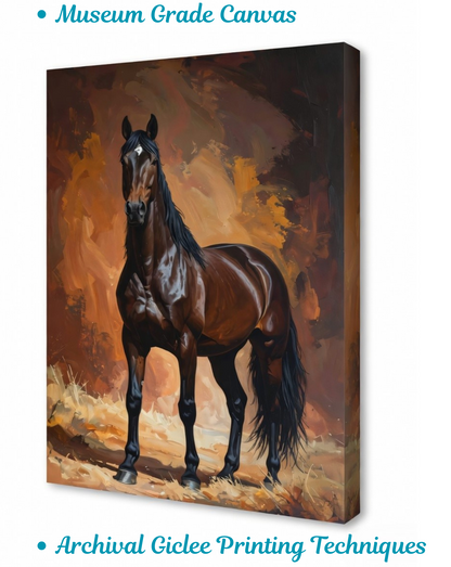 Majestic Stallion – Modern Equestrian Oil Painting Canvas Art
